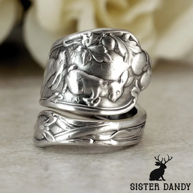 Sister Dandy 925 Sterling Silver Rabbit Ring