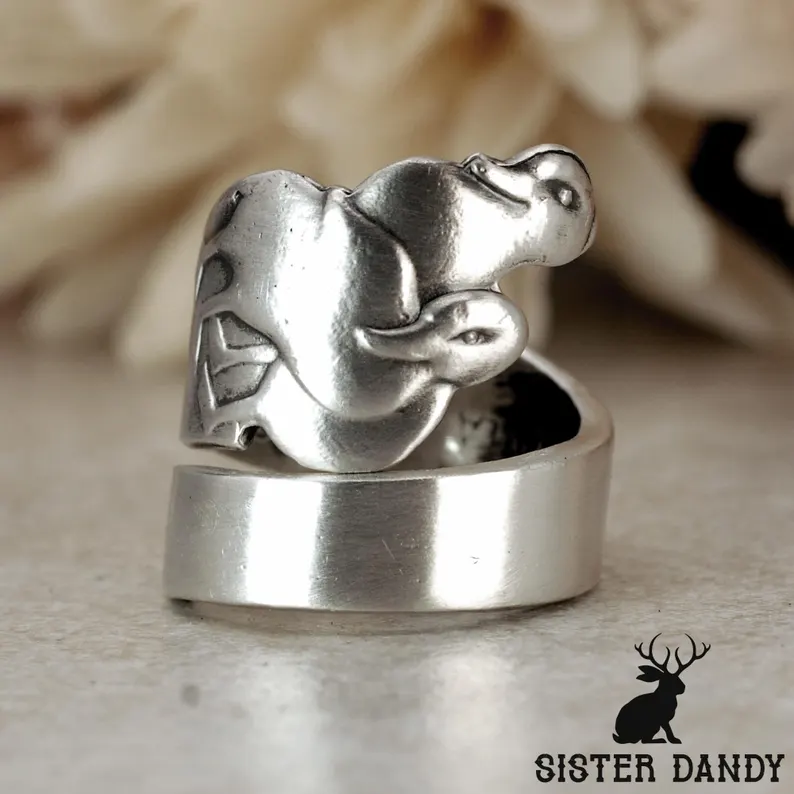 Sister Dandy 925 Sterling Silver Ducklings Poult Spoon Ring