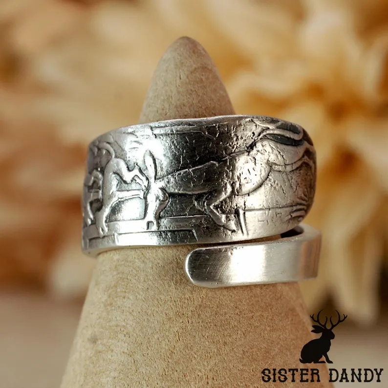 Sister Dandy 925 Sterling Silver Bremen Town Musicians Spoon Ring