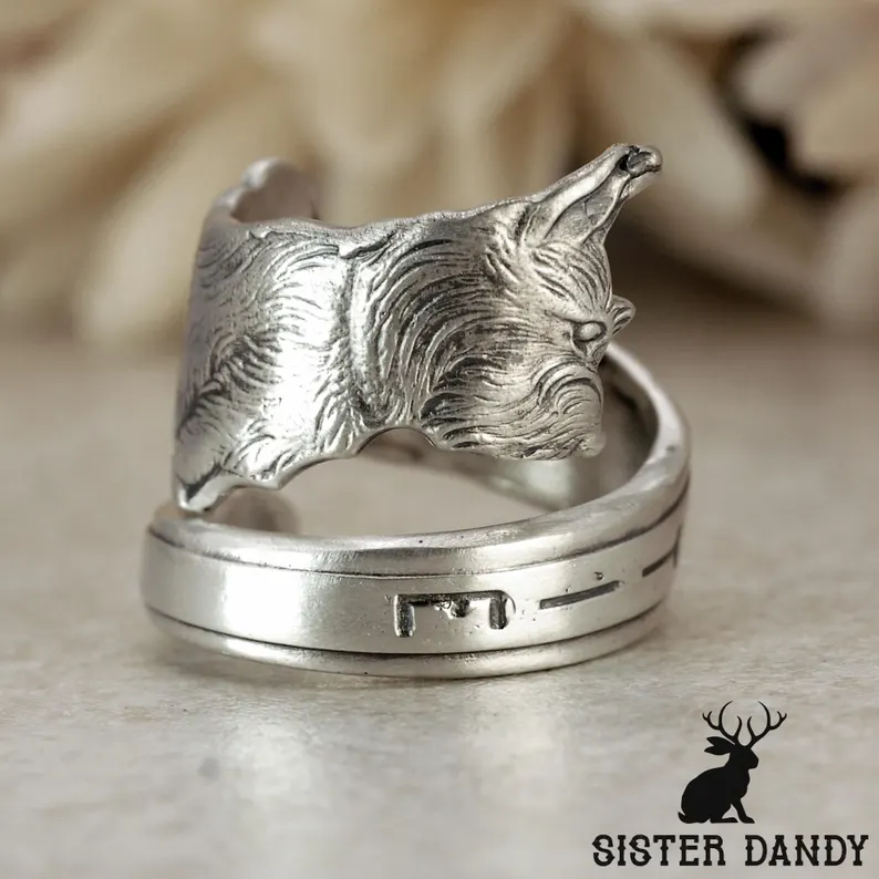 Sister Dandy 925 Sterling Silver Scottish Terrier Spoon Ring